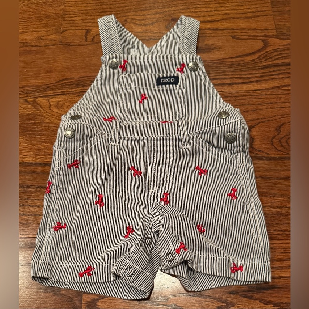 IZOD Striped Kids Overalls with Lobsters 🦞